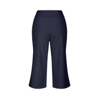2024 primavera y verano mujeres elástico cintura alta 3/4 pantalón sólido Casual ajuste activo pantalones de pierna Capris anchos pantalones con bolsillos - details 25