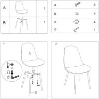Comedor, Sillas de Cocina Modernas con Patas de Metal y Respaldo Ergonómico, Color Gris Tela, Tejido, Espuma, Unidades - details 14