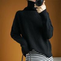 Otoño e Invierno nuevo suéter de mujer grueso calidez moda suéter de lana tejido cuello alto 2025 - details 3
