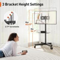 Carro de TV Móvil con Ruedas Soporte de Alta Altura Ajustable para Pantallas Planas/Curvas LED - details 3