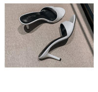 Zapatillas de cuero de tacón alto, tacones delgados para mujer, zapatillas geniales de un personaje de moda de verano, nuevas - details 23