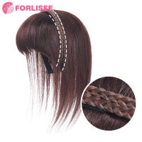 Para diadema trenzada, flequillo sintético, extensión de cabello, flecos falsos, Clip de pelo Natural en postizos para mujeres, Invisible Natural - details 5