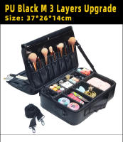 Bolso de maquillaje femenino de cuero Pu impermeable y resistente a los arañazos, estuche de maquillaje profesional de gran tamaño, Nuevo - details 8