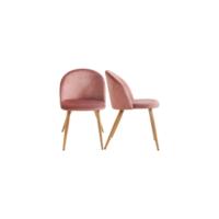Juego de 2 sillas de comedor tapizadas de terciopelo, sillas auxiliares de ocio, asiento acolchado de terciopelo y patas de metal de roble para sala de estar, cactus - details 11