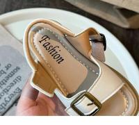 Sandalias de playa informales para niños y niñas, zapatos planos con hebilla de Metal para vacaciones de verano, diseño minimalista de estilo neutro elegante - details 12