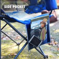 Silla de Camping Alta de 150kg Plegable, Resistente, Silla de Jardín con Bolsillo y Vasos - details 13