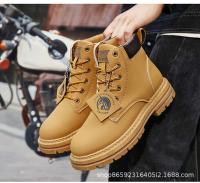 Botas de hombre con cordones, novedad de invierno 2023, botas altas de ocio que combinan con todo, botas informales antideslizantes de tendencia, botas planas de goma para hombre - details 10