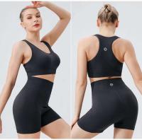 Conjunto de Yoga Sin Costuras para Mujer Ropa Deportiva de Color Sólido - details 17