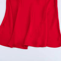TRAFZA 2025, novedad de verano para mujer, Vestidos largos ajustados con textura de seda de color liso, vestido de noche elegante con cordones en la espalda para mujer - details 8