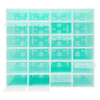 Caja de zapatos con tapa abatible de 24 piezas, caja de zapatos transparente, caja de zapatos de plástico para el hogar para hombres y mujeres, maravilla de almacenamiento de zapatos, gabinete de zapatos simple de múltiples capas, conjunto de zapatero, ca - details 4