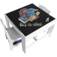 Juego de Mesa y Sillas Infantiles Grupo de Asientos de Madera y MDF con Espacio de Almacenamiento - details 0