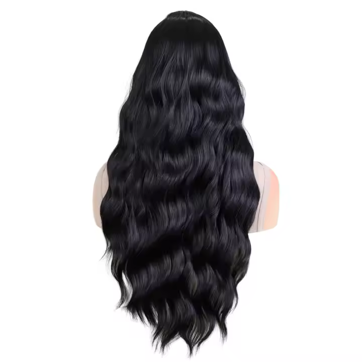 Pelucas largas rizadas completas para mujeres y niñas, aspecto Natural, transpirables, uso diario, peinado de cabello, 26 pulgadas - 1