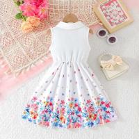Vestido Niños De 4 A 8 Años, Vestidos De Princesa Con Botones Y Encaje Floral Sin Mangas Cumpleaños, Ootd Para Niña - details 2