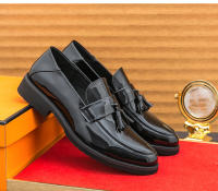 Zapatos de cuero de negocios de color sólido, mocasines brillantes de moda para hombres, la versión coreana es simple. - details 13