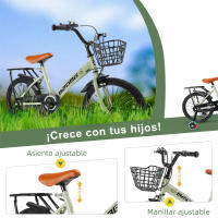 Bicicleta Infantil BMX de 18 Pulgadas para Niños de 6 a 12 Años con Ruedas Auxiliares y Canasta - details 4