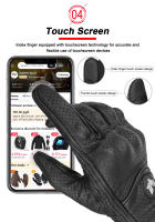 Guantes de Cuero Retro para Motocicleta Touch Screen Transpirable para Hombres y Mujeres - details 6