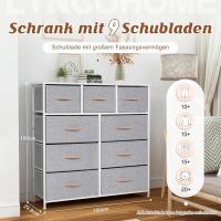 Cómoda con 9 cajones de tela, cómoda de dormitorio, mueble de almacenamiento, muebles de dormitorio, cómoda de 9 cajones, cómoda para cocina, oficina, pasillo, estilo rústico - details 23