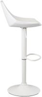 Juego de 2 taburetes altos de cocina giratorios en 360° ° Juego de Sillas de Bar Regulables en Altura de 83 a 104 cm, con Respaldo, Material Polipiel, Estructura Metal Blanco y Reposapiés, Blancos - details 5