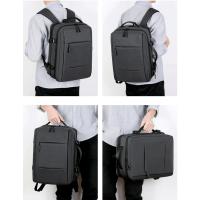 Mochila de viaje clásica para hombre, morral de negocios expandible con USB, bolsa de gran capacidad para ordenador portátil, impermeable, a la moda - details 27