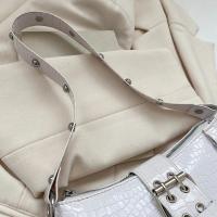 Bolso gótico de mujer retro con correa de cuero con cremallera, casual - details 20