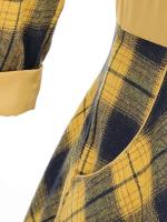 2025 nuevo Retro cuello falso Bowknot Plaid Vintage 1950s mujeres 3/4 manga larga Otoño Invierno elegante bolsillos Midi vestidos - details 14