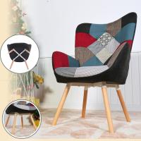 Sillones de salón Butaca nórdica Sillas Escandinavo Relax Acolchado con reposabrazos y patas de madera, tela, para dormitorio comedor, gris - details 17