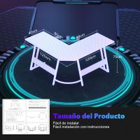Mesa de Juego en Forma de L 130x130cm Soporte para Monitor Soporte para Auriculares - details 50