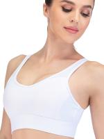 Tops cortos cruzados para mujer, camisa deportiva de manga corta blanca para Yoga - details 3