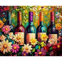 RUOPOTY-pintura por números de flores, arte de pared pintado a mano, Kits de pintura por números, imagen para colorear hecha a mano, regalos únicos - details 0