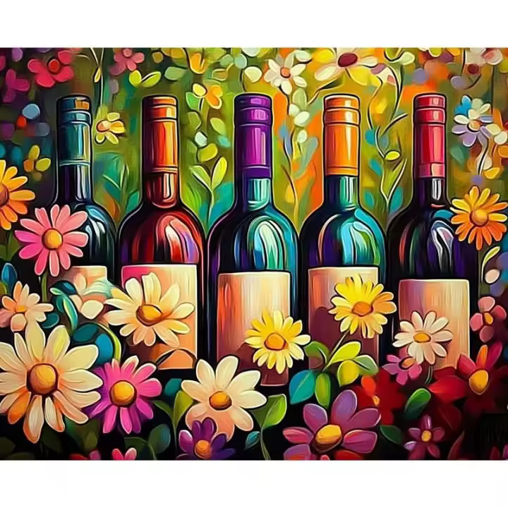 RUOPOTY-pintura por números de flores, arte de pared pintado a mano, Kits de pintura por números, imagen para colorear hecha a mano, regalos únicos - 1
