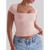 Ropa de yoga europea y americana, camiseta delgada elástica deportiva, ropa de mujer 2025, tops de verano, ropa para correr - details 6