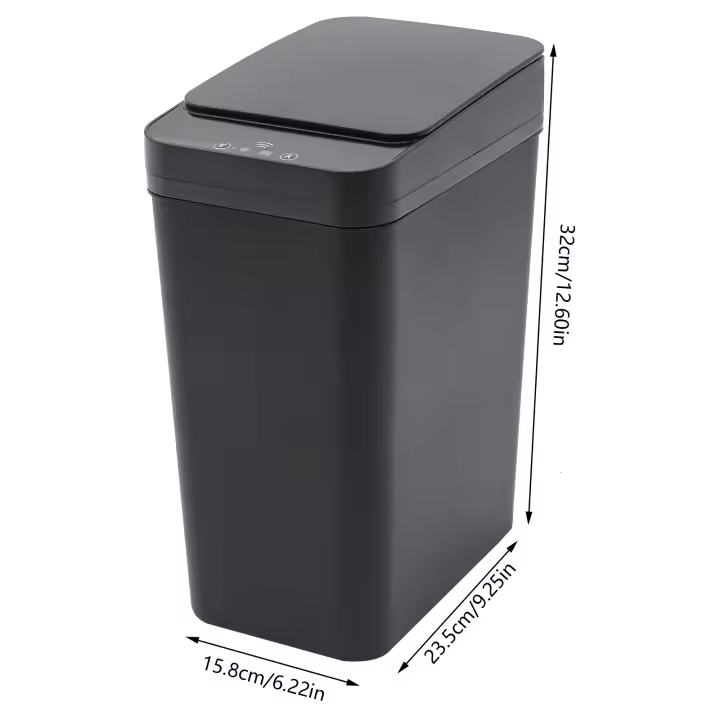 Cubo de basura automático inteligente con sensor de movimiento para cocina y oficina, capacidad de 12 L - 1