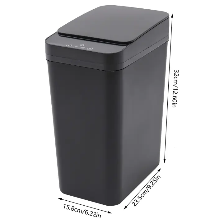Cubo de basura automático inteligente con sensor de movimiento para cocina y oficina, capacidad de 12 L - 1