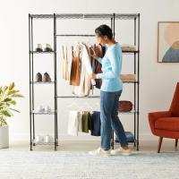 Sistema organizador de armario extensible, 57-80''L x 14''W x 72''H, Bronce - details 9