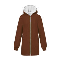 Suéter de lana con chaqueta de lana de cordero con capucha y cremallera para mujer - details 30