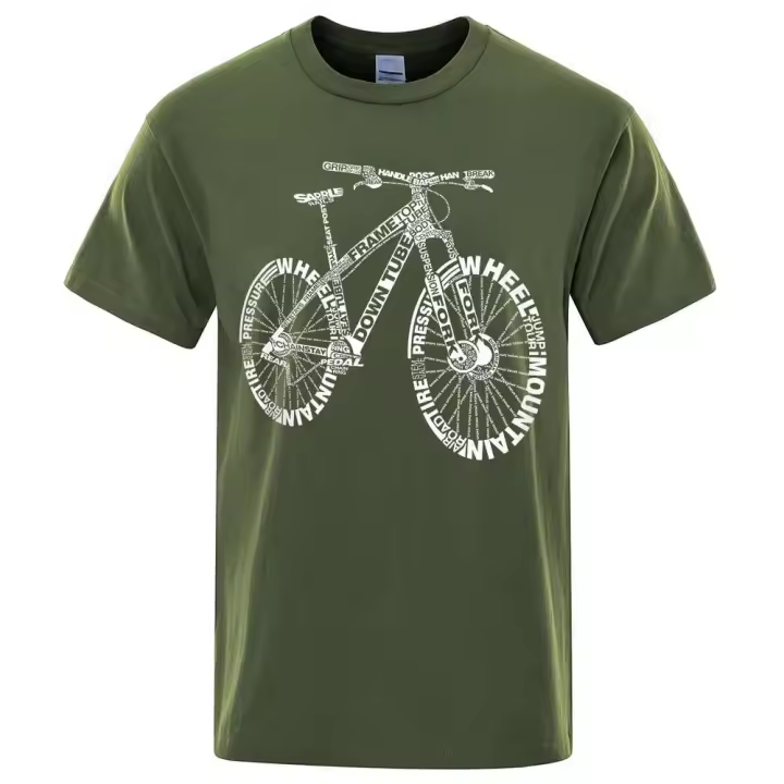 Mountain Trek Camiseta de moda de bicicleta increíble de algodón de gran tamaño, ropa de calle para hombre - 1