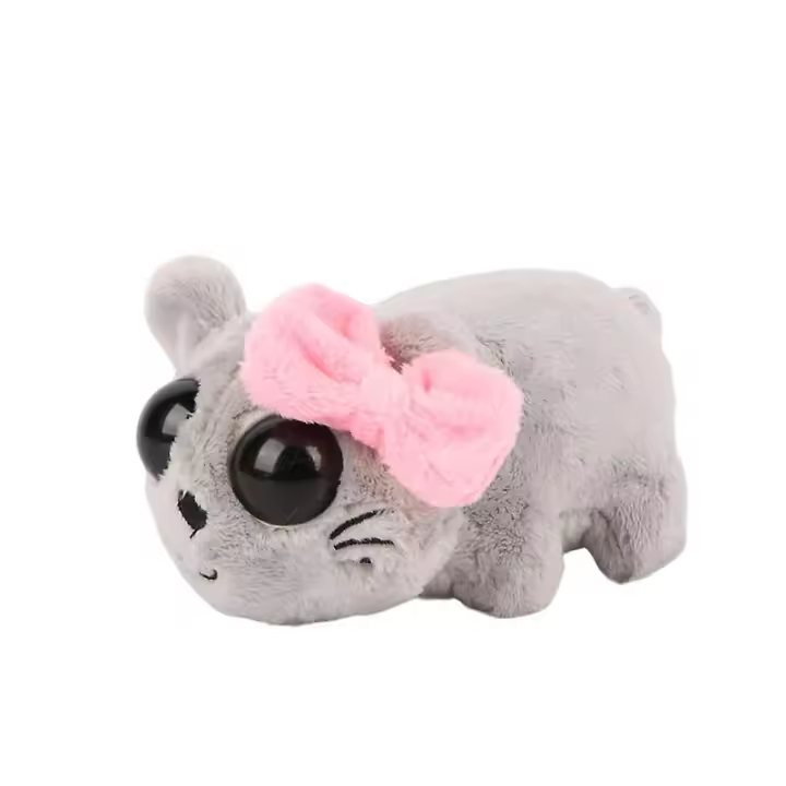 Juguete de Peluche de Hamster con Lazo Musical Muñeca de Animal Relleno para Hogar, Oficina, Dormitorio Regalo Perfecto para Niños, Adultos Decoración de Navidad - 1