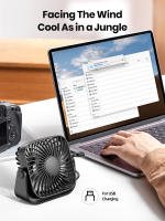 Ventilador portátil USB con 3 velocidades, ventilación giratorios de 360 °,para dormitorio, estudio y uso en la oficina - details 1