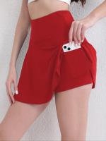 Faldas Deportivas De Un Solo Color Con Bolsillo, Faldas Activas De Golf, Running Y Tenis, Ropa Deportiva Para Mujer - details 15