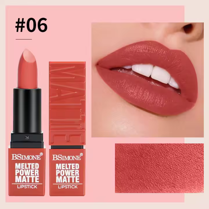 Bsimone Premium Matte Lipstick Texture Otoño e Invierno Lápiz labial hidratado y seco que produce color - 1
