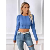 Camisetas de manga larga para mujer, ropa casual, suaves, cuello redondo, elegantes y brillantes, primavera, 2023 - details 3