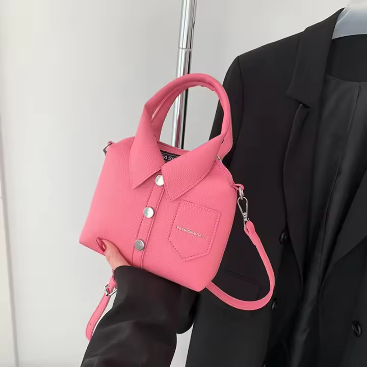 Nueva camisa versátil de moda 2025 con diseño de lichi para mujer, bolso de diseño simple con un solo hombro para mujer - 1