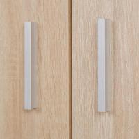 7 estantes para zapatos con cierre de 2 puertas, estructura de madera, armario auxiliar multiusos, tamaño 108 x 55 x 36 cm (roble) - details 7