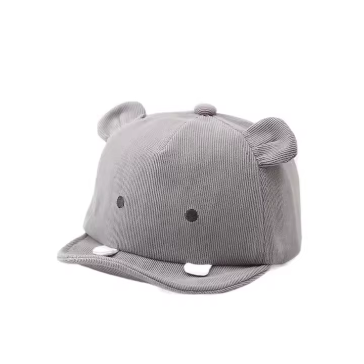 Gorro de béisbol con animales para bebé, gorro de béisbol ajustable con ala suave, gorra con visera infantil de dibujos animados, Color sólido, cómodos sombreros para el sol para niños y niñas - 1