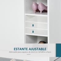 Mueble Zapatero de 2 Puertas Zapatero Estrecho con Estantes Ajustables para 12 Pares de Zapatos - details 3