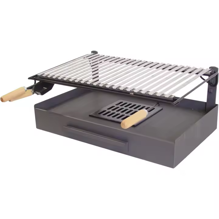 Cajón para Barbacoa con Parrilla de INOX, 68 x 40 x 26 cm - 1