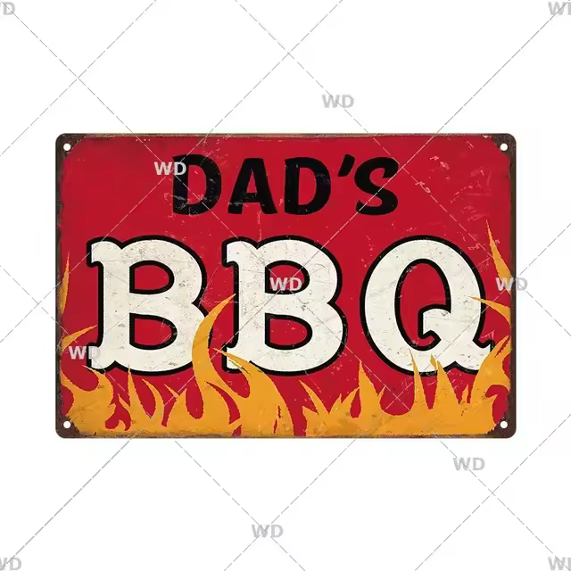 Placa de estaño Vintage para barbacoa, placa de Metal para decoración artística de cocina, cueva de hombre, terraza, playa, casa, Club, decoración de pared - 1