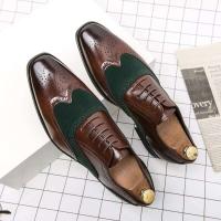 2023 vestido informal hecho a mano de cuero de alta calidad de estilo italiano para hombre con cordones zapatos deportivos negros y marrones - details 0