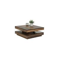 Andy - Mesa de Centro, Mesa de Salón Cuadrada, Material Compuesto de Madera, Tablero Giratorio en 360 ° , Blanco, 67 x 67 x 35 cm - details 6