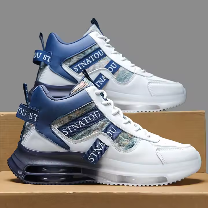 Zapatillas de deporte unisex de moda, zapatos de calle casuales con cordones de caña media, calzado deportivo de viaje antideslizante, zapatos deportivos ligeros y versátiles de caña alta para hombres y mujeres - 1